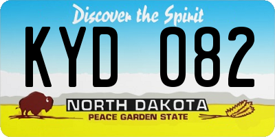 ND license plate KYD082