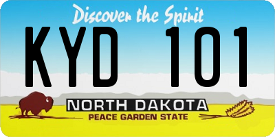ND license plate KYD101