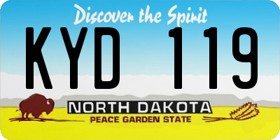 ND license plate KYD119