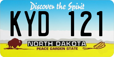 ND license plate KYD121