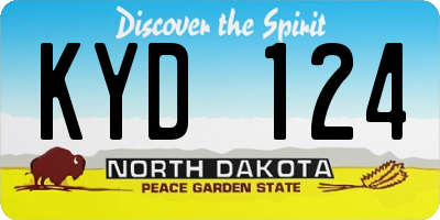 ND license plate KYD124