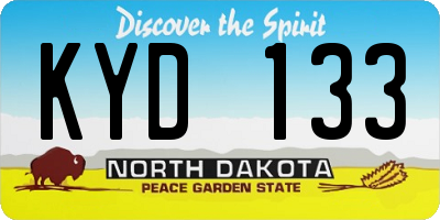 ND license plate KYD133