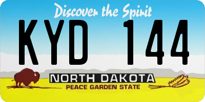 ND license plate KYD144