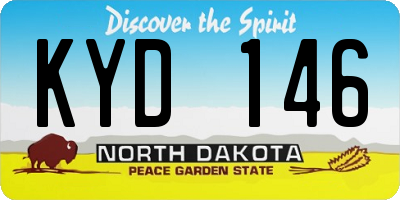 ND license plate KYD146