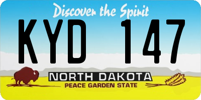 ND license plate KYD147