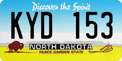 ND license plate KYD153