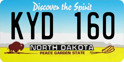 ND license plate KYD160