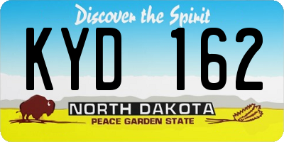 ND license plate KYD162