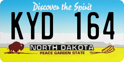 ND license plate KYD164