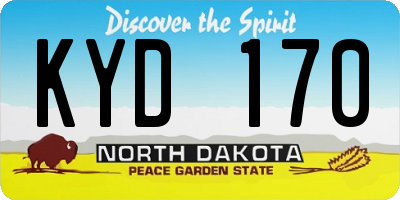 ND license plate KYD170