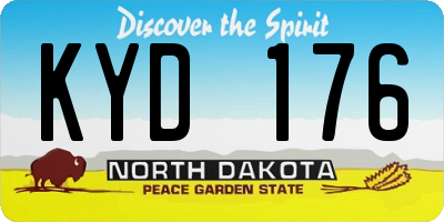 ND license plate KYD176