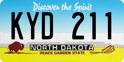 ND license plate KYD211