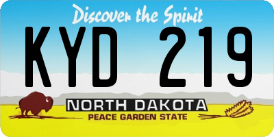 ND license plate KYD219
