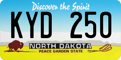 ND license plate KYD250