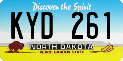 ND license plate KYD261