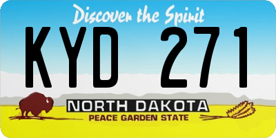 ND license plate KYD271