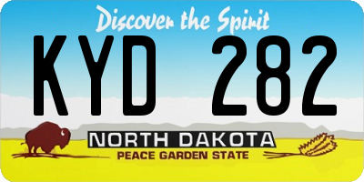 ND license plate KYD282