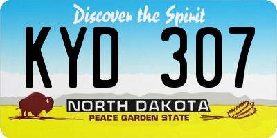 ND license plate KYD307