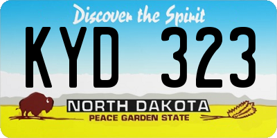 ND license plate KYD323