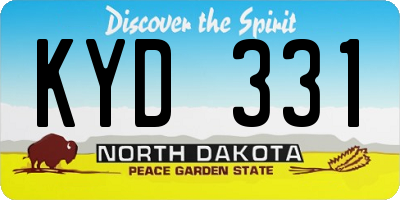 ND license plate KYD331