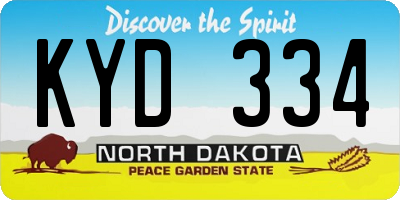 ND license plate KYD334