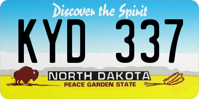 ND license plate KYD337