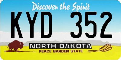 ND license plate KYD352