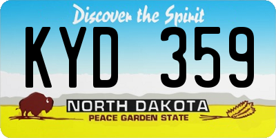 ND license plate KYD359