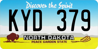 ND license plate KYD379