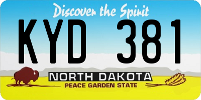 ND license plate KYD381