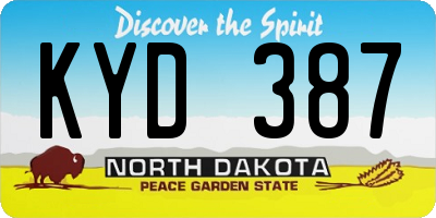ND license plate KYD387