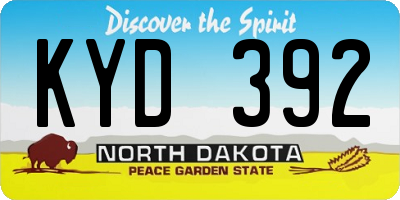ND license plate KYD392
