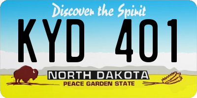 ND license plate KYD401