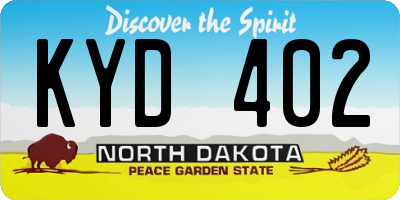 ND license plate KYD402