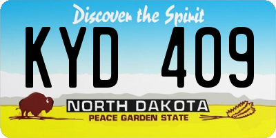 ND license plate KYD409
