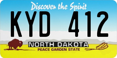 ND license plate KYD412