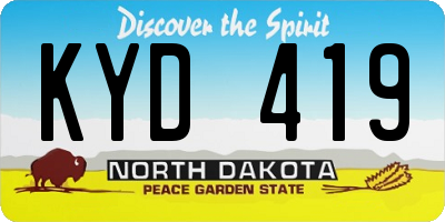 ND license plate KYD419