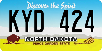 ND license plate KYD424