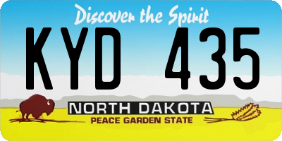 ND license plate KYD435