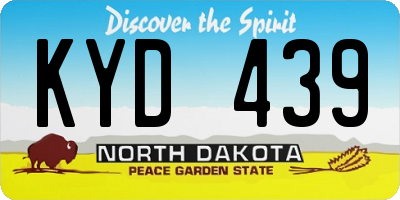 ND license plate KYD439