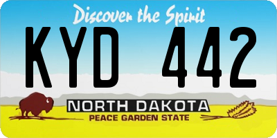 ND license plate KYD442