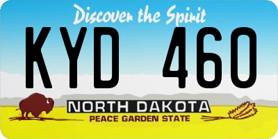 ND license plate KYD460