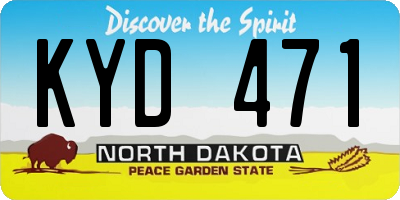 ND license plate KYD471