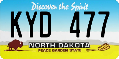 ND license plate KYD477
