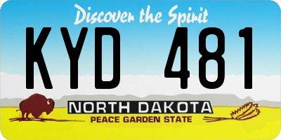 ND license plate KYD481