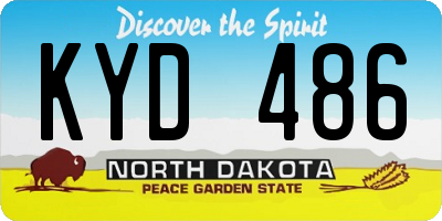 ND license plate KYD486