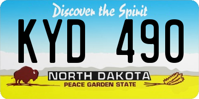 ND license plate KYD490