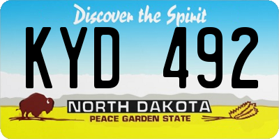 ND license plate KYD492