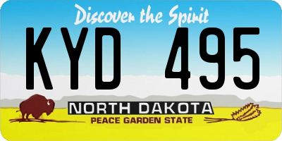 ND license plate KYD495
