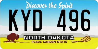 ND license plate KYD496